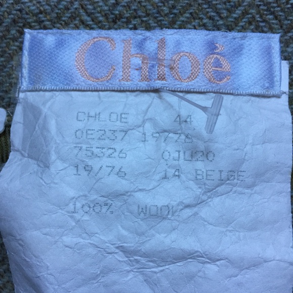 Chloe Wool Tweed Trumpet Skirt in Beige - Size 44 - Picture 5 of 8